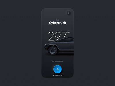 Tesla Smart App (Animated Version) aftereffects animation app neomorphism particle trapcode ui