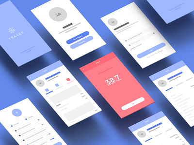 Covid Tracer Wireframe covid covid19 health medical mockup ui uiux ux wireframe