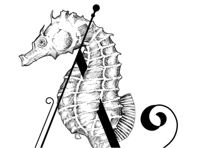 Sea Type detail seahorse typography