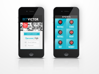 Bet Victor betting games mobile app ui ux