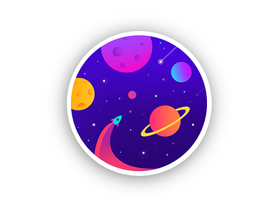 Lost in space beautiful colorful graphicdesign illustration planets procreate space uidesign universe