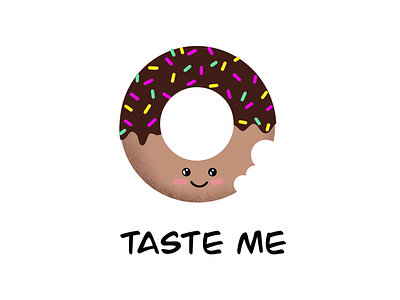 Taste me | Donut bite graphic chocholate colors cute donut doodle happy illustration ipadpro procreate taste