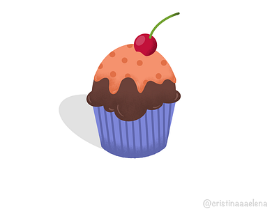 Tasty Cupcake cherry colorful cupcake digitaldrawing doodle graphics illustration ipadpro procreateapp sweets tasty topping yummy