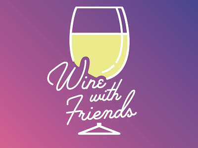 Wine with Friend design logo minimal palm canyon drive typography vector wine