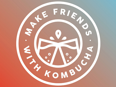 Make Friends with Kombucha badge icon kombucha logo typography vector