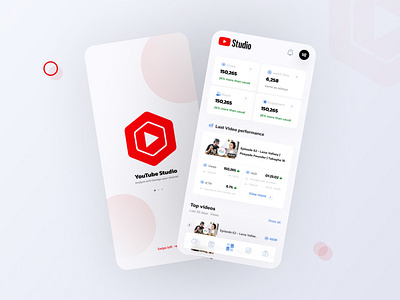 YouTube Studio app - Dashboard Screen dashboard design ui ui design uiux video youtube