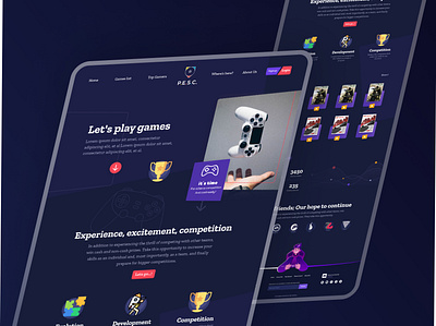 PESC GAMES Main Page design designer game gamer ui ui design uiux