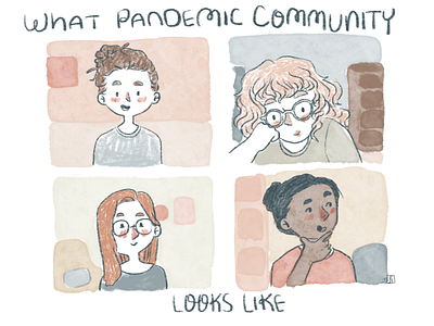 Pandemic Community graphic art illustration illustrator social distance