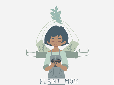 Plant Mom green illustration plant plantmom plants vector