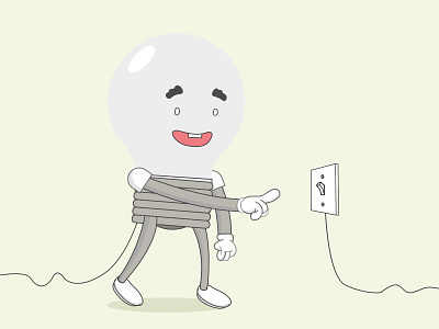 Turned Off, Saving Electricity character characterdesign characters cuberto design electric electricity fireart focuslab gogreen graphicdesign illustration illustrator ramotion ueno unfold vector