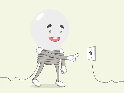 Turned Off, Saving Electricity character characterdesign characters cuberto design electric electricity fireart focuslab gogreen graphicdesign illustration illustrator ramotion ueno unfold vector