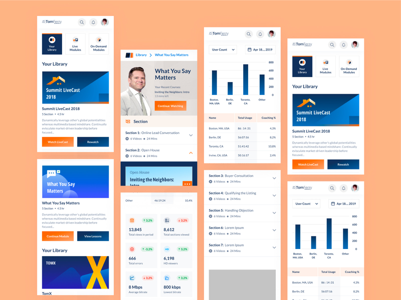 TomFerry On-Demand 2019 – Mobile UI app design focuslab illustration logo mobile typography ui ux vector web web design webapp