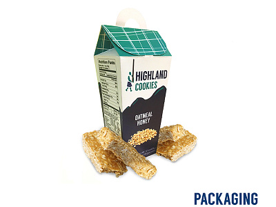 Highland Cookies Packaging Design cookies design energy bar graphic design highland packaging