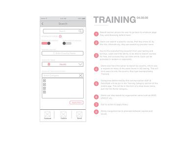 United Nations Training App - Training design illustrator love sketch ui ux wireframe wireframes work