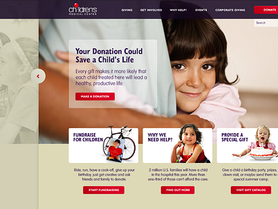 Children's Medical Foundation collier vinson design healthcare homepage interactive medical web