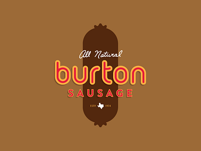 Burton Sausage Logo Option classic collier food fun logo sausage texas vinson vintage