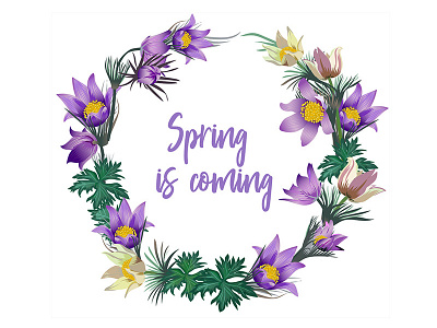 Wreath Of Spring Flowers 6 800 adobe illustrator background design floral flowers frame illustration nature pattern spring wreath wreath of flowers