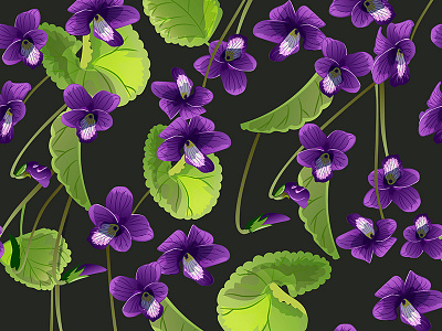 Violet Pattern adobe illustrator background design embroidery fashion floral flower illustration pattern seamless vector violet