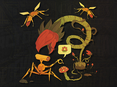 Carnivorous plant adobe illustrator character art digital art gaming graphic design illustration mosquito social media super mario vector art web illustration
