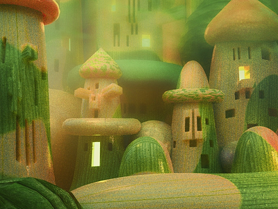 Forest 3D Illustration 3d blender forest green illustration model photoshop render smurfs