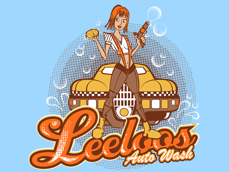 Leeloos Auto Wash design cartoon character illustrator fifth element digital illustration leeloo vector
