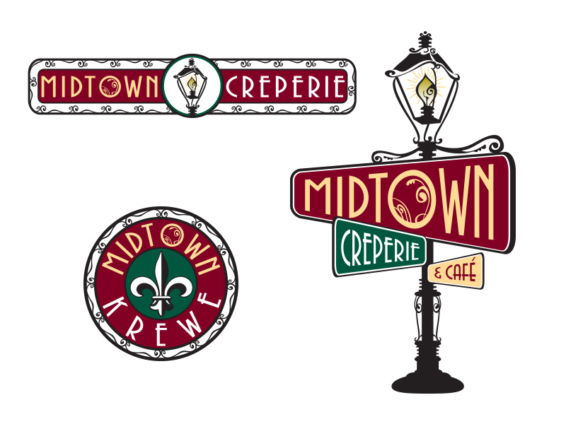 Midtown Creperie & Cafe' Logo baker restaurant branding illustration cafe design logo