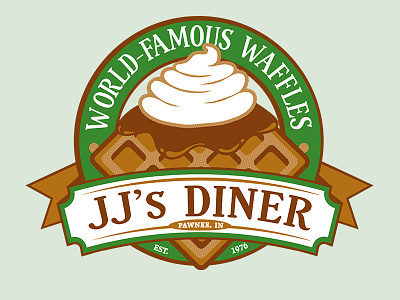 JJ's Diner Parody Design cafe design illustration leslie knope logo parks and rec pawnee
