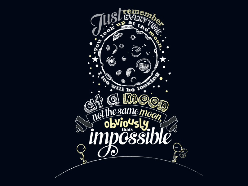 Not the Same Moon swanson andy dwyer parks and rec illustration type quote vector design typography