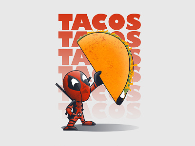 Tacos! character chibi deadpool design food illustration taco vector