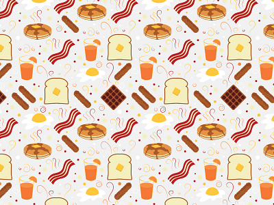 Breakfast Foods breakfast design flat illustration pattern seamless pattern vector