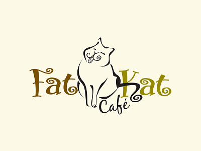 Fat Kat cafe' Logo Design