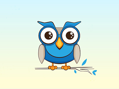 Cute Owl animal character design flat illustrator owl simple vector