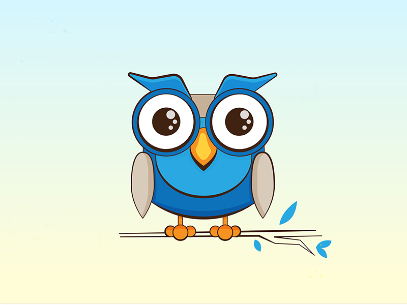Cute Owl design flat simple animal character owl illustrator vector