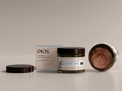 DIOS HAIR SERUM PRODUCT PACKAGING LABEL DESIGN beauty care bottle brand design brand identity branding container cosmetic cosmetic packaging cream design label line logo package design packaging packaging design serum skincare startup typography