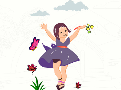 Spring mood Coloring book Vector Illustration