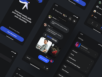 Messenger app chat dark design figma ios messenger ui ui design ux