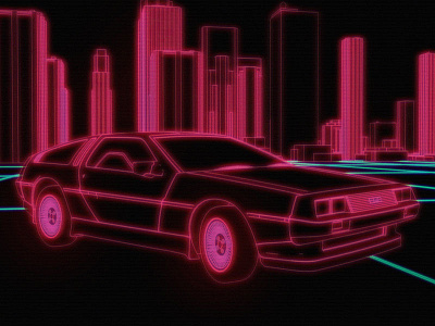 DeLorean Line Render 3d render 80s c4d delorean dmc retro