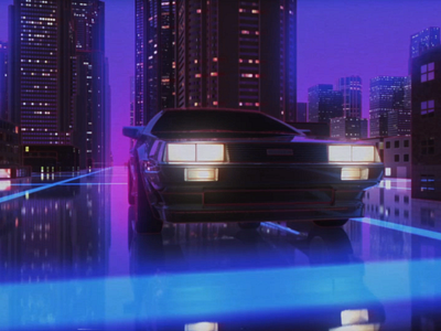 80s DeLorean 3d after effects c4d city kit compositing