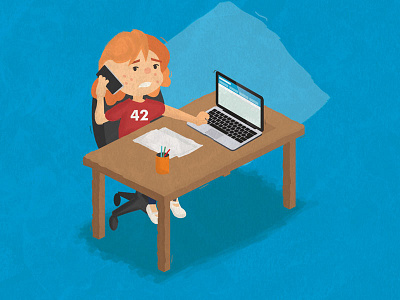 Just making a call! character illustration illustrator photoshop texture