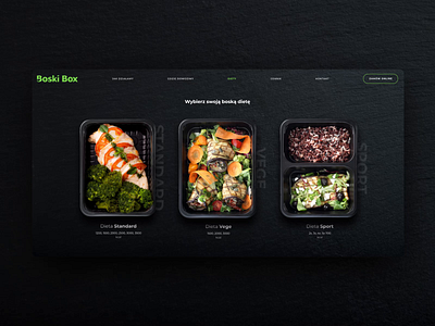 Boski Box - diet catering animation catering dark diet food web design website