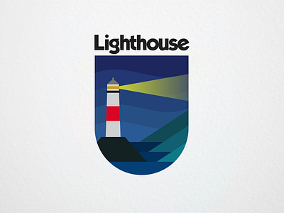 Lighthouse Badge Design - Night