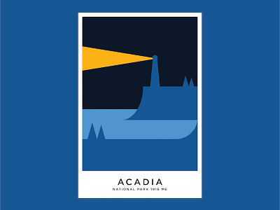 Acadia National Park design illustration line national park simple vector