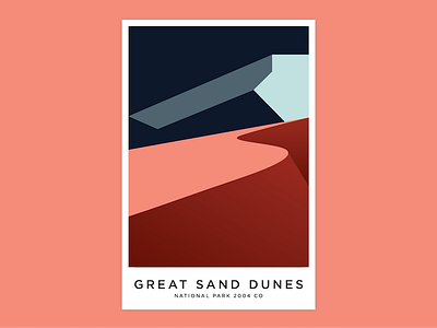 Great Sand Dunes National Park color design hue illustration line minimal national park simple swatch vector