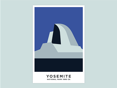 Yosemite National Park (national park) california climb color design halfdome illustration line minimal simple vector yosemite