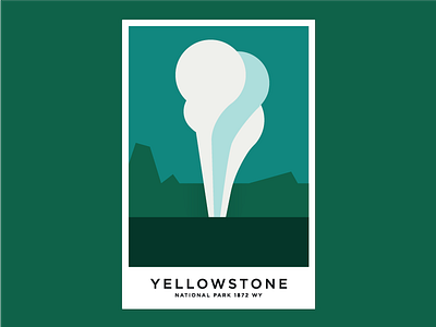 Yellowstone National Park design geyser idaho illustration line minimal national park simple swatch vector wyoming yellowstone