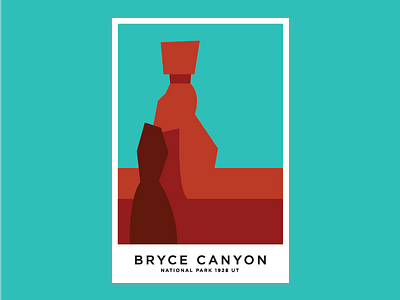 Bryce Canyon National Park (red rock) (thors hammer) bryce design hike illustration line minimal national park simple utah vector