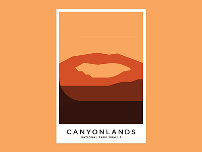 Canyonlands National Park brown canyonlands clean color desert design illustration line minimal national park nature orange poster print simple swatch thick line typography utah vector