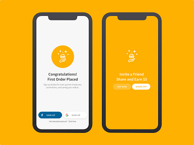 Sign Up for Food Delivery app burger color congrats dailyui design designer food foodapp ios join login logo mobile onboard project share signup ui ux