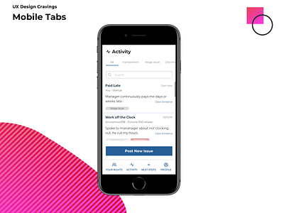 Mobile Tabs app filters flat ios iphone ui uiux ux uxui