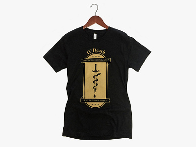 O' Death T-Shirt black shirt death graphic tee illustration screen print snake sword t shirt where is your sting where is your victory
